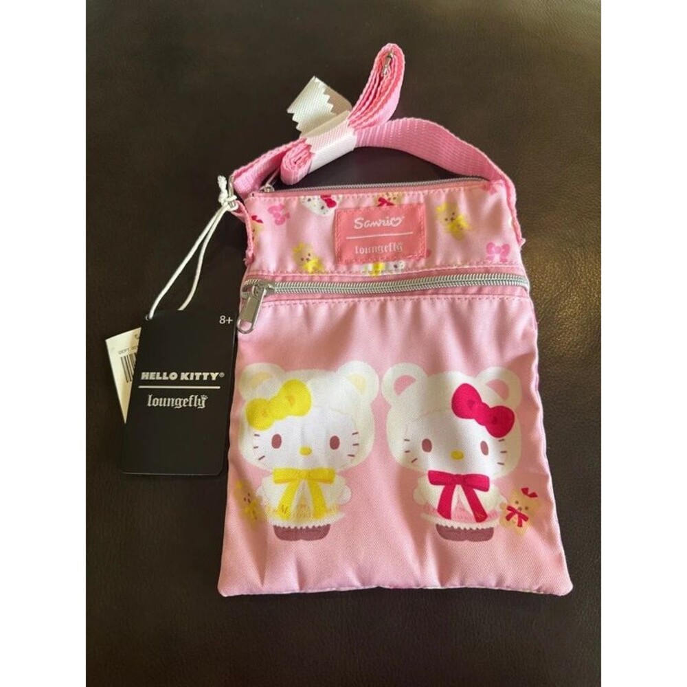 Loungefly Hello Kitty Mimi Bears Pink Passport Bag NWT